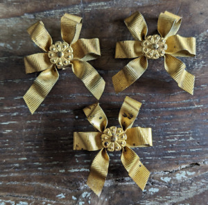 Three Nice French Antique Decorative Metal Ribbon Knots