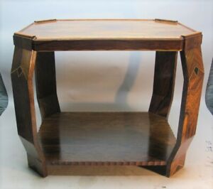 Gorgeous French Art Deco Inlaid Rare Woods Marquetry Table C 1925 Antique