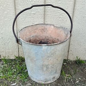 Vintage Farmhouse Bucket Galvanized Metal Pail