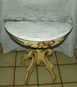 Mahogany Marble Top Lamp Table By Victorian Rp T589 