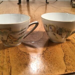 Mid Century Winterling Bavaria Germany Porcelain W Gold Trim Tiny Tea Cups