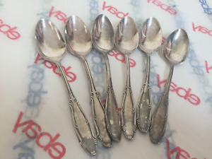 Set Of 6 German 90 Silver Plate Spoons Marked
