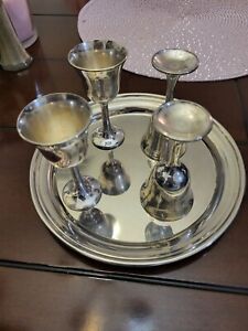 Set Of 4 Vintage Fb Rogers Silverplate Goblet Cups 3 75 Inches