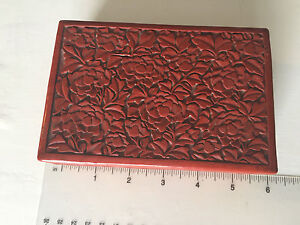 Late Qing Chinese Carved Cinnabar Red Lacquer Storage Trinket Box