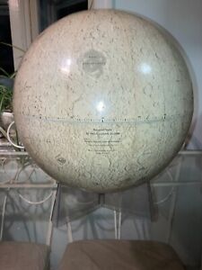 12 Lunar Globe Rand Mcnally With Original Stand 1969 Moon Landing Great Cond