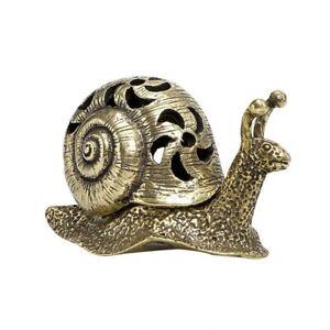 Brass Antique Snail Incense Stove Statue Collection Decorative Animal Statue