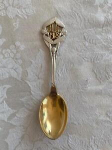 A Michelsen Danish Gilted Sterling Silver Christmas Spoon 1918 In Box