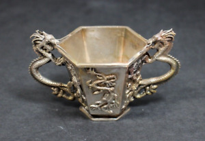 Antique Chinese Export Silver Hexagonal Cup
