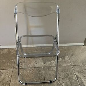 Lucite Chrome Folding Chair Mcm