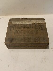 Vintage Pharmacist Hoarhound And Wild Cherry Drops Wooden Counter Display Box