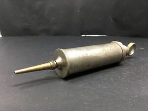 Vintage Old Hand Carved Brass Silver Kerosene Stove Barrel Pump