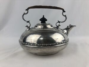 Elkington Co Silver Plate Tea Pot With Lid Woven Handle Cover Vintage 1939