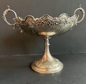 Antique German 800 Silver Footed Dish Bowl Compote Two Handle
