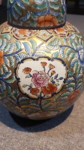 Large 8 Antique Chinese Handpainted Porcelain Jar Lid