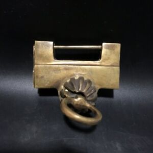 Old Chinese Brass Copper Handmade Retro Lock Key Statue 543
