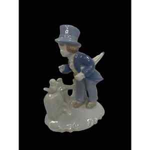 Antique Rare Porcelain Dresden Germany Man And Top Hat And Birds Figurine 