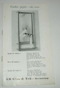 1950 S Swedish Mirror Catalogue By Ab Glas Tra In Hovmantorp