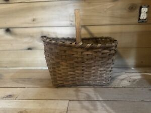 Antique Oak Splint Gathering Basket