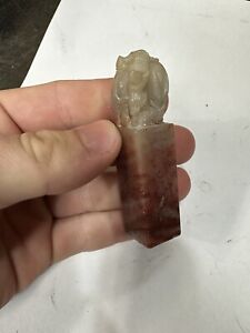 Antique Chinese Shoushan Stone Carving Feng Shui Pixiu Bead Seal Signet Stamp