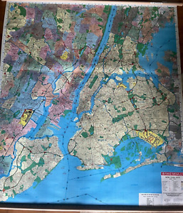 Rare Large Scale Roll Down Rand Mcnally Streetfinder New York City 5 Boro