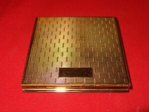 Antique Square Cigarette Case Carry All Stash Box Money Holder Metal 549