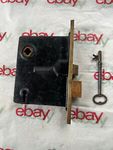 Old Skillman Thick Brass Faced Mortise Door Lock Skeleton Key Free S H