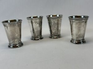 Towle Silver Mint Julep Cups Beaded 4 5 Qty 4 Hand Made In India