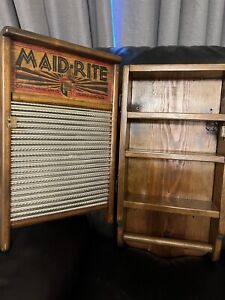 Vintage Maid Rite No 2072 Standard Board Columbus Washboard Usa Cabinet