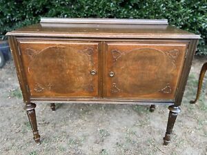 Antique Chippendale Style Mahogany Cabinet Console