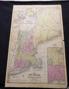 1852 Antique Atlas Map New England Or Eastern States