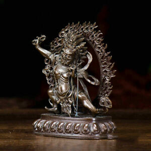 Asian Tibetan Buddhist Seiko Tantric Pure Copper Vajrapani Bodhisattva Statues