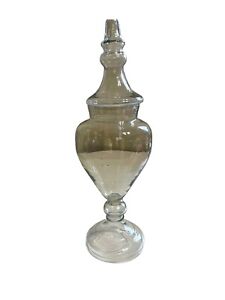 Vintage Apothecary Jar Blown Glass 15 5 Candy Drugstore Pharmacy Home Decor