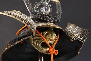 Japanese Stunning Black Samurai Helmet Genji Dragon Kabuto Tsushima
