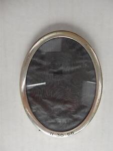 Vintage Web Small Oval Sterling Silver Picture Frame Glass Green Velvet Stand