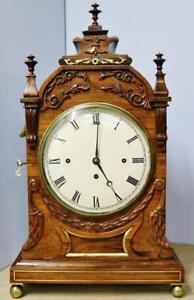 Antique English Regency W Grant London Triple Fusee 8bell Musical Bracket Clock
