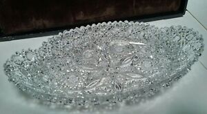 Antique Abp Crystal Small Ice Cream Tray Marshall Fields Propeller Parsche Fry
