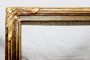 Antique Fits 9 X 12 Arts Crafts Ornate Wood Gesso Gold Gilt Picture Frame