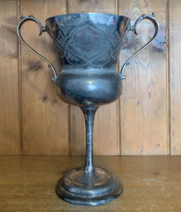 1882 Large Rowing Vintage Silver Plate Trophy Trophies Loving Cup