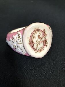 Unique Antique Old Paris Porcelain G Napkin Ring