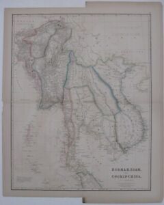 Original 1832 Arrowsmith Map Burmah Siam Cochin China Saigon Bangkok Malaya Laos