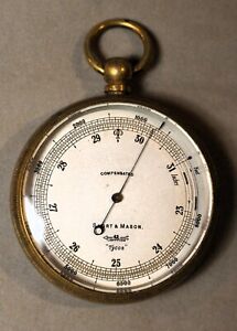 Antique English Short And Mason Tyco Pocket Barometer Altimeter C 1920