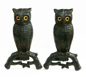 Antique Owl Andirons