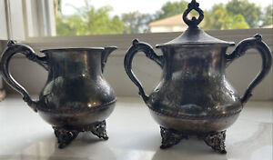 Antique Pairpoint Mfg Co 355 Silver Plate 2 Piece Tea Set 