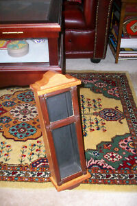 Vintage Wood And Glass Wall Display Cabinet Narrow Items