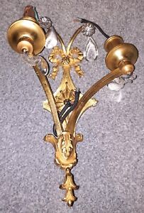 Antique French Ormolu Glass Mounted Light Fitting French Palais Royale