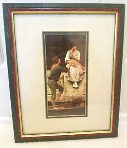Large Romeo Juliet Picture Frame W Glass Gold Trim Wall Hanging Unused