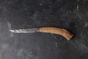Ancient Viking Knife With Beast Medieval Artifact Ca 9th 11th Century Ad