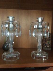 Pair Of Crystal Candlestick Holders