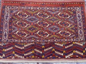 Antique Turkmen Yomud Torba Saddle Bag Face Hand Knotted Wool Rug 2 8 X 3 7 