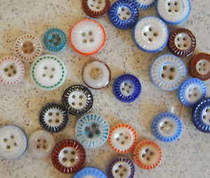 Lot Of Antique Vtg China Buttons Pie Crust 739